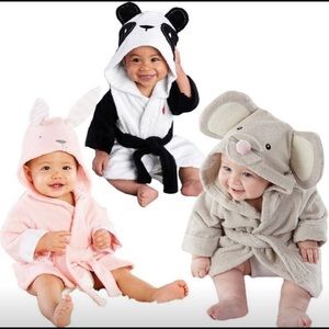 Pink baby Bunny hooded bath towel